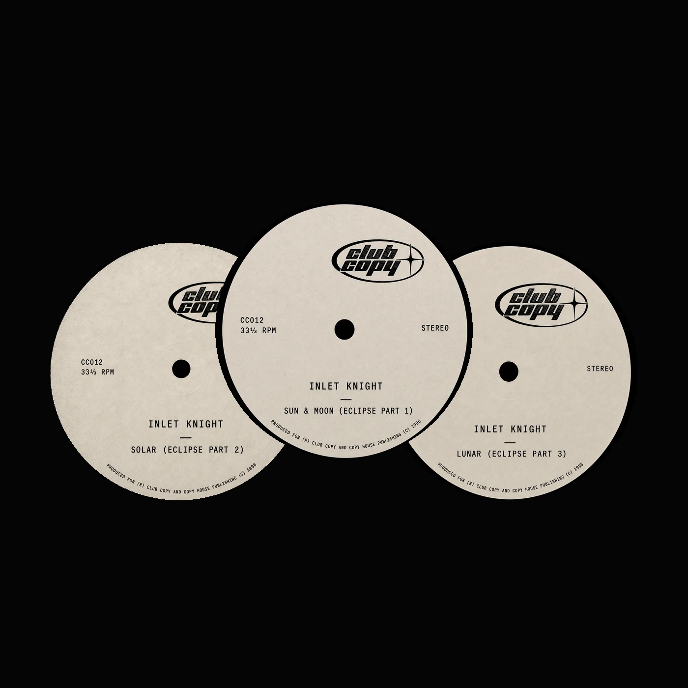 Sun & Moon, Solar, and Lunar vinyl labels. Eclipse Parts 1-3